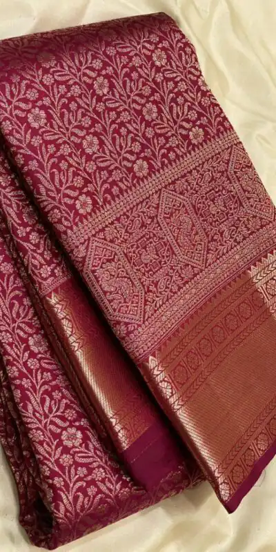 KPR 261 Maroon in Soft Lichi Silk Lace Border & Lace Work Saree . Available at ₹1499 only. Delivery 4-6 Working Days. Shop now. | Sarees, Bollywood Sarees, Creative Sarees, Designer Sarees, Embroidered Sarees, Ethnic Saree, Modern Digital sarees, Party Wear Sarees