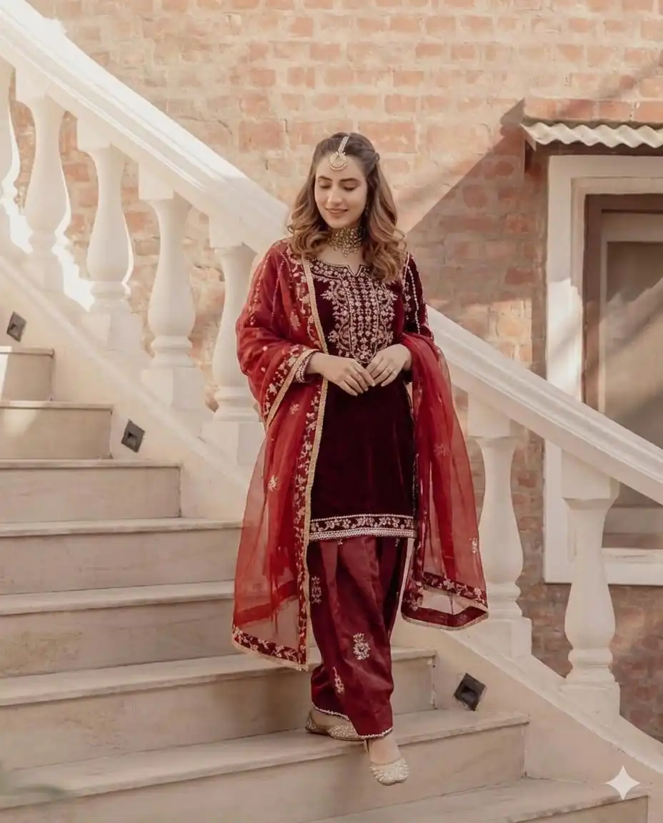 BE 424 Maroon Organza Salwar Suit with Embroidery Work. Wedding, Party, Festive, Events Best Price ₹2049. Delivery 4-6 Working Days. Shop now. | Jump Suits, Tops & Bottoms, Track Suits, Trendy Wear, Salwar suit, Designer Suits, Casual Suits, Creative suits, Palazzo Suits, Party Wear Suits, Patiala Suits, Straight Suits