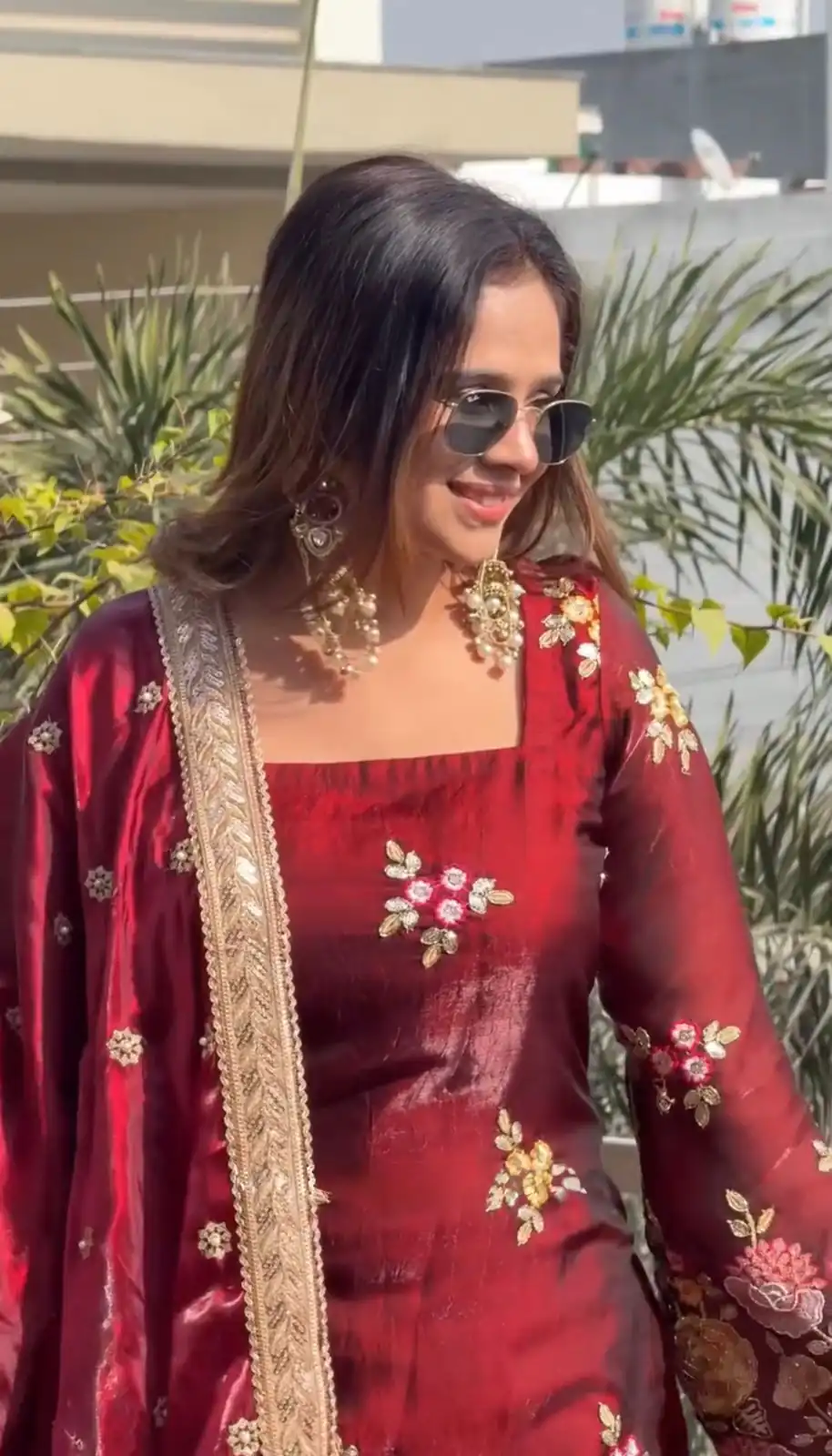 NSR 881 Maroon Organza Poly Silk Salwar Suit with Embroidery Work & Lace Work. Introductory Price ₹209. Delivery 4-6 Working Days. Shop now. | Jump Suits, Salwar suit, Designer Suits, Casual Suits, Creative suits, Palazzo Suits, Party Wear Suits, Patiala Suits, Straight Suits