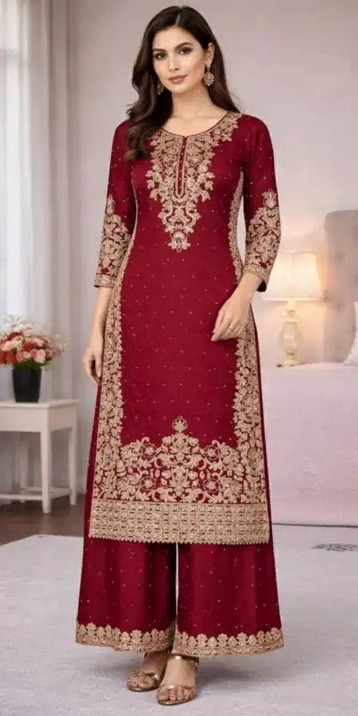 SSR 535 Maroon in Organza Silk Embroidery Work Salwar Suit . Available at ₹2399 only. Delivery 4-6 Working Days. Shop now. | Jump Suits, Tops & Bottoms, Track Suits, Trendy Wear, Salwar suit, Designer Suits, Casual Suits, Creative suits, Palazzo Suits, Party Wear Suits, Patiala Suits, Straight Suits