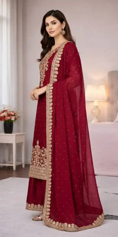 SSR 535 Maroon in Organza Silk Embroidery Work Salwar Suit . Available at ₹2399 only. Delivery 4-6 Working Days. Shop now. | Jump Suits, Tops & Bottoms, Track Suits, Trendy Wear, Salwar suit, Designer Suits, Casual Suits, Creative suits, Palazzo Suits, Party Wear Suits, Patiala Suits, Straight Suits
