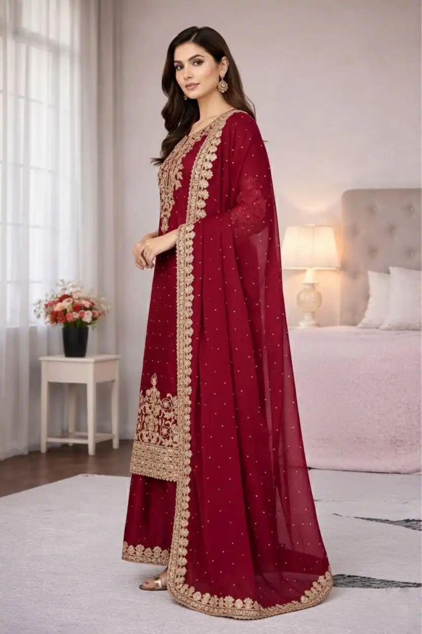 SSR 535 Maroon in Organza Silk Embroidery Work Salwar Suit . Available at ₹2399 only. Delivery 4-6 Working Days. Shop now. | Jump Suits, Tops & Bottoms, Track Suits, Trendy Wear, Salwar suit, Designer Suits, Casual Suits, Creative suits, Palazzo Suits, Party Wear Suits, Patiala Suits, Straight Suits