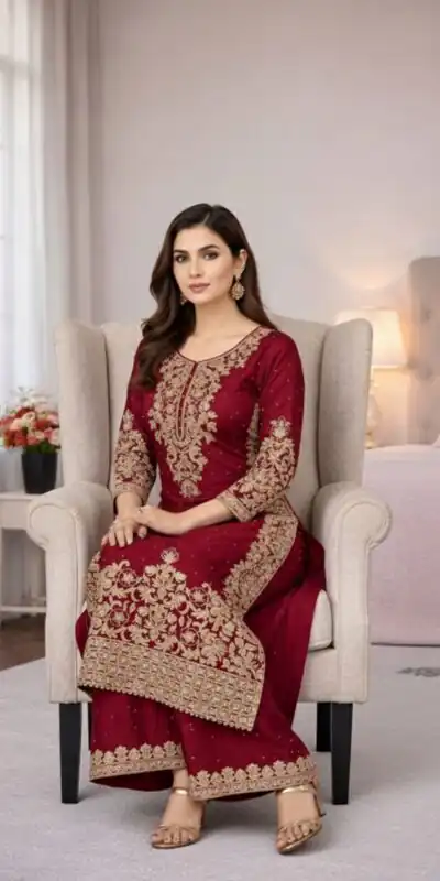 SSR 535 Maroon in Organza Silk Embroidery Work Salwar Suit . Available at ₹2399 only. Delivery 4-6 Working Days. Shop now. | Jump Suits, Tops & Bottoms, Track Suits, Trendy Wear, Salwar suit, Designer Suits, Casual Suits, Creative suits, Palazzo Suits, Party Wear Suits, Patiala Suits, Straight Suits