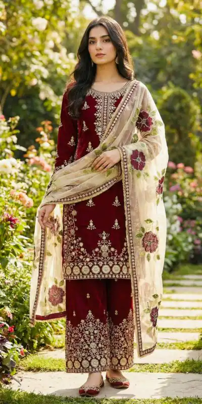 SRK 5318 Maroon in Organza Silk Lace Work & Embroidery Work Salwar Suit . Get it for ₹2399. Delivery 4-6 Working Days. Shop now. | Jump Suits, Tops & Bottoms, Track Suits, Trendy Wear, Salwar suit, Designer Suits, Casual Suits, Creative suits, Palazzo Suits, Party Wear Suits, Patiala Suits, Straight Suits