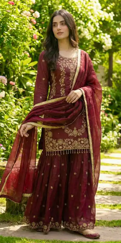 NSR 882 Maroon Organza Silk Salwar Suit Perfect for Wedding, Party, Durga Puja, Bridal Wear, Pooja – . Special Price ₹2099. Delivery 4-6 Working Days | Jump Suits, Tops & Bottoms, Track Suits, Trendy Wear, Salwar suit, Designer Suits, Casual Suits, Creative suits, Palazzo Suits, Party Wear Suits, Patiala Suits, Straight Suits
