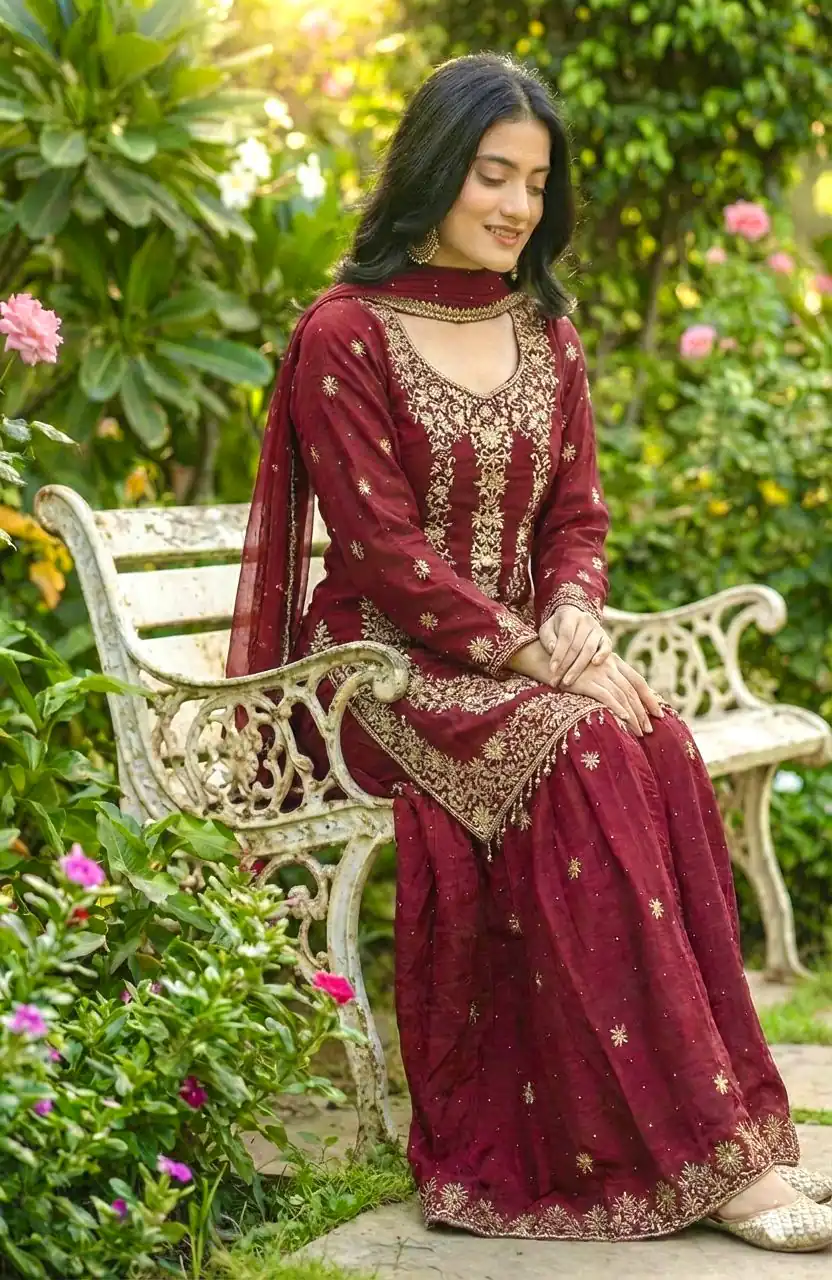 NSR 882 Maroon Organza Silk Salwar Suit Perfect for Wedding, Party, Durga Puja, Bridal Wear, Pooja – . Special Price ₹2099. Delivery 4-6 Working Days | Jump Suits, Tops & Bottoms, Track Suits, Trendy Wear, Salwar suit, Designer Suits, Casual Suits, Creative suits, Palazzo Suits, Party Wear Suits, Patiala Suits, Straight Suits