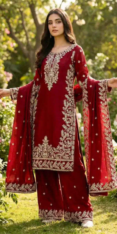 SRK 5316 Maroon Organza Silk Salwar Suit Perfect for Wedding, Party, Makar Sankranti, Eid, Durga Puja – . Affordable Price ₹2149. Delivery 4-6 Workin | Jump Suits, Tops & Bottoms, Track Suits, Trendy Wear, Salwar suit, Designer Suits, Casual Suits, Creative suits, Palazzo Suits, Party Wear Suits, Patiala Suits, Straight Suits