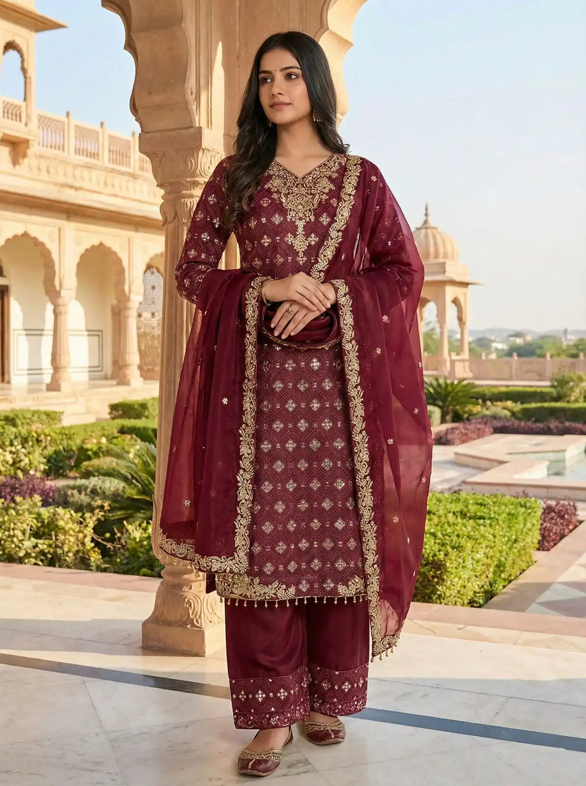 ZSR 3158 Maroon in Organza Silk Lace Work & Embroidery Work Salwar Suit . Get it for ₹2399. Delivery 4-6 Working Days. Shop now. | Jump Suits, Tops & Bottoms, Track Suits, Trendy Wear, Salwar suit, Designer Suits, Casual Suits, Creative suits, Palazzo Suits, Party Wear Suits, Patiala Suits, Straight Suits