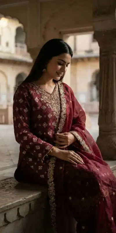 ZSR 3158 Maroon in Organza Silk Lace Work & Embroidery Work Salwar Suit . Get it for ₹2399. Delivery 4-6 Working Days. Shop now. | Jump Suits, Tops & Bottoms, Track Suits, Trendy Wear, Salwar suit, Designer Suits, Casual Suits, Creative suits, Palazzo Suits, Party Wear Suits, Patiala Suits, Straight Suits