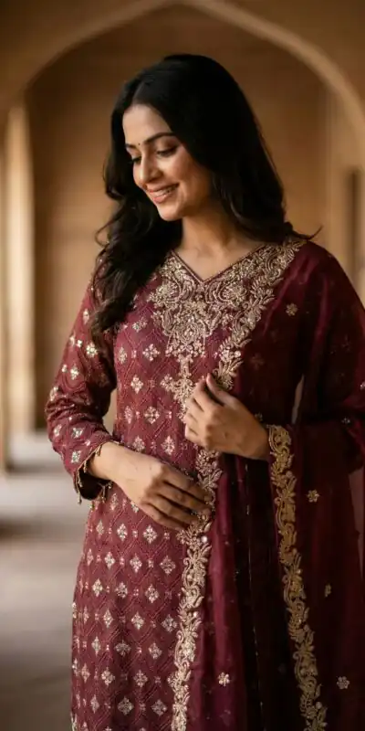 ZSR 3158 Maroon in Organza Silk Lace Work & Embroidery Work Salwar Suit . Get it for ₹2399. Delivery 4-6 Working Days. Shop now. | Jump Suits, Tops & Bottoms, Track Suits, Trendy Wear, Salwar suit, Designer Suits, Casual Suits, Creative suits, Palazzo Suits, Party Wear Suits, Patiala Suits, Straight Suits