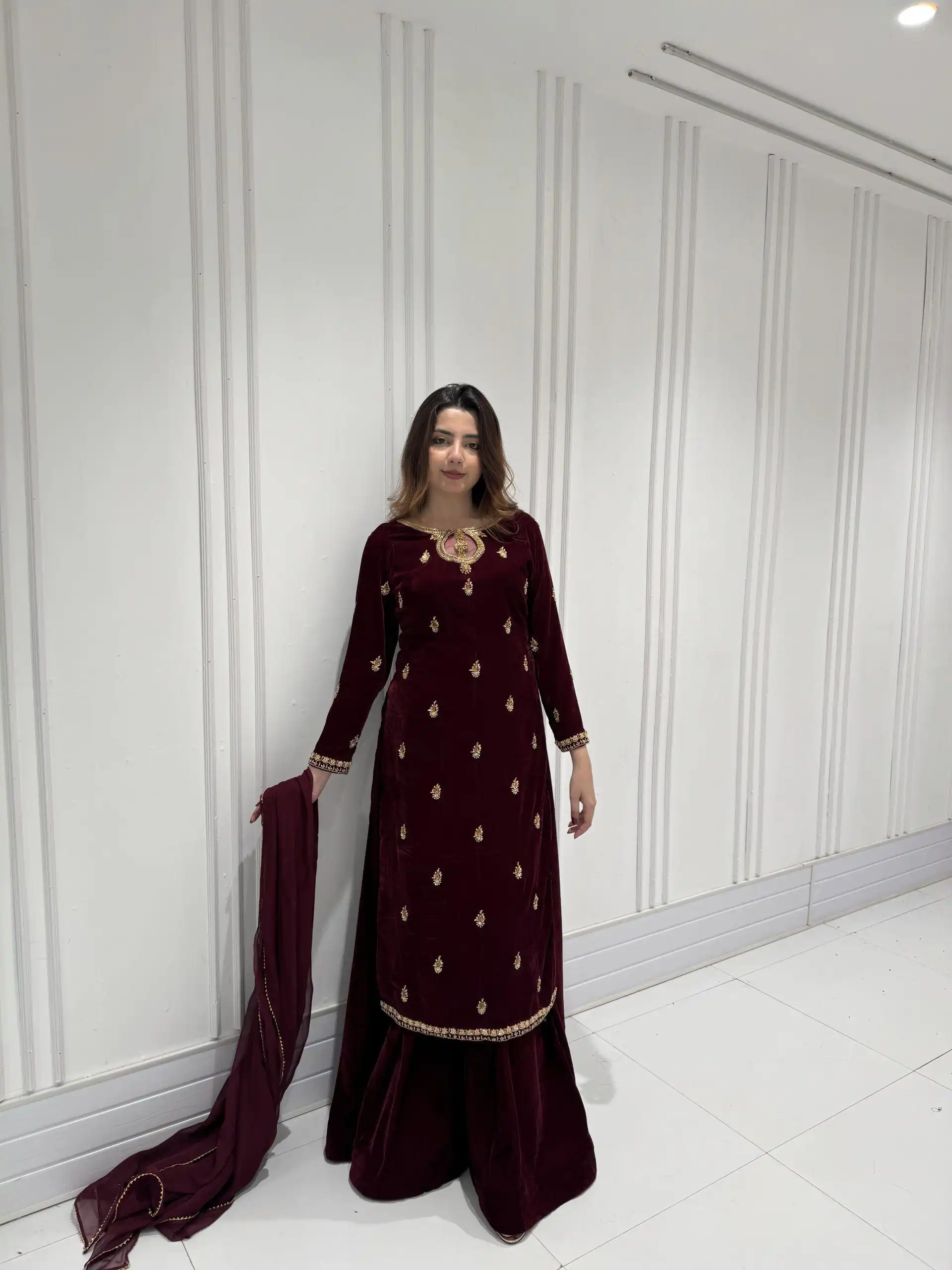 LG 2033 Maroon Color Velvet Embroidery Work Salwar Suit . Wedding, Party, Festive, Events, Available at ₹1949 only. Delivery 4-6 Working Days. Shop now. | Jump Suits, Tops & Bottoms, Track Suits, Trendy Wear, Salwar suit, Designer Suits, Casual Suits, Creative suits, Palazzo Suits, Party Wear Suits, Patiala Suits, Straight Suits