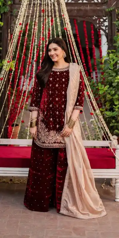 KD 1536 Maroon Viscose Velvet Thread Sequence Work Salwar Suit Wedding, Party, Festive, Events, Special Price ₹2399. Delivery 4-6 Working Days. Shop now. | Jump Suits, Tops & Bottoms, Track Suits, Trendy Wear, Salwar suit, Designer Suits, Casual Suits, Creative suits, Palazzo Suits, Party Wear Suits, Patiala Suits, Straight Suits