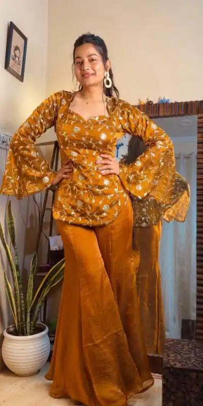 ZF 436 Mustered Fandy Silk Salwar Suit Perfect for Wedding, Party, Housewarming, Reception, Engagement – . Get it for ₹2049. Delivery 4-6 Working D | Jump Suits, Tops & Bottoms, Track Suits, Trendy Wear, Salwar suit, Designer Suits, Casual Suits, Creative suits, Palazzo Suits, Party Wear Suits, Patiala Suits, Straight Suits