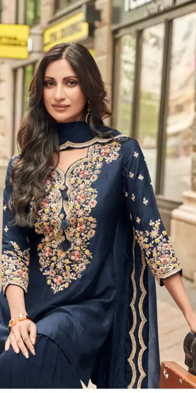 FC Sayuuri 5595 Navy Blue Georgette Salwar Suit with Embroidery Work & Lace Work. Special Price ₹3149. Delivery 4-6 Working Days. Shop now. | Jump Suits, Tops & Bottoms, Track Suits, Trendy Wear, Salwar suit, Designer Suits, Casual Suits, Creative suits, Palazzo Suits, Party Wear Suits, Patiala Suits, Straight Suits