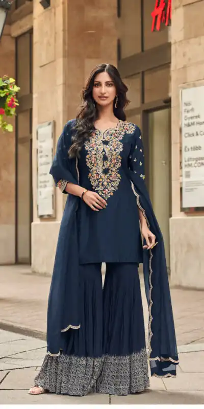 FC Sayuuri 5595 Navy Blue Georgette Salwar Suit with Embroidery Work & Lace Work. Special Price ₹3149. Delivery 4-6 Working Days. Shop now. | Jump Suits, Tops & Bottoms, Track Suits, Trendy Wear, Salwar suit, Designer Suits, Casual Suits, Creative suits, Palazzo Suits, Party Wear Suits, Patiala Suits, Straight Suits