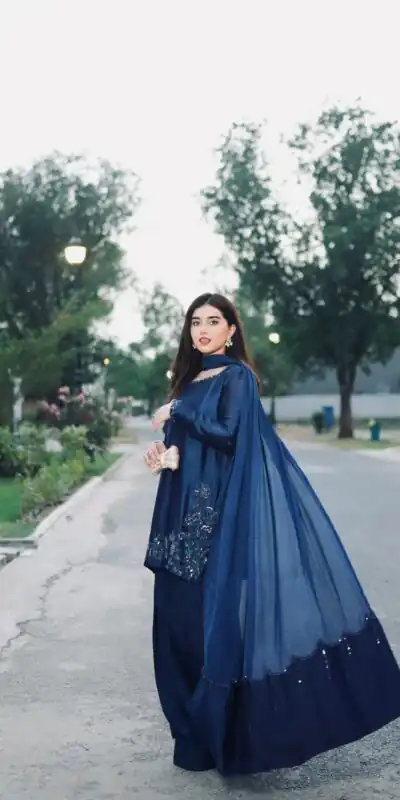 ZF 420 Navy Blue in Natural Crep Silk Embroidery Work Salwar Suit . Exclusive Offer ₹1899. Delivery 4-6 Working Days. Shop now. | Jump Suits, Tops & Bottoms, Track Suits, Trendy Wear, Salwar suit, Designer Suits, Casual Suits, Creative suits, Palazzo Suits, Party Wear Suits, Patiala Suits, Straight Suits