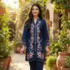Kurti INLI Libas Navy Blue in Rayon Embroidery Work . Wedding, Party, Festive, EventsGet it for ₹1599. Delivery 4-6 Working Days. Shop now. | Kurti, Bollywood Kurti, Creative Kurtis, Designer Kurti, Party Wear Kurti, Selfie Kurti