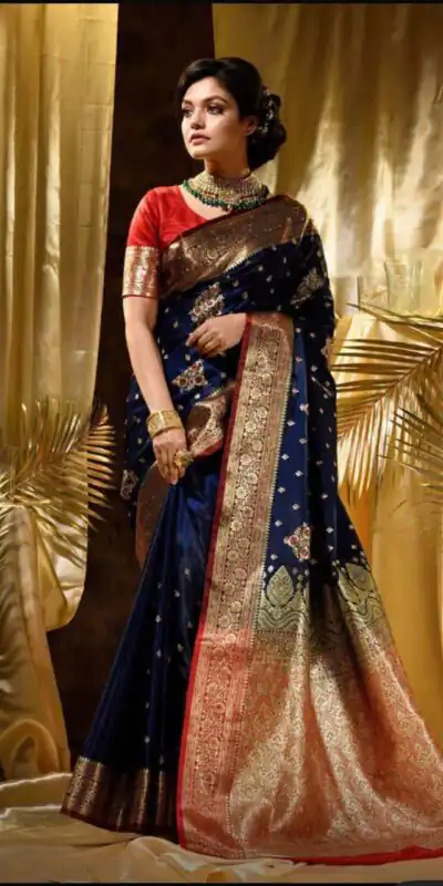 KPR 227 Navy Blue in Color Soft Lichi Silk. Lace Border & Lace Work Saree Grab it for ₹1399. Delivery 4-6 Working Days. Shop now. | Sarees, Bollywood Sarees, Creative Sarees, Designer Sarees, Embroidered Sarees, Ethnic Saree, Modern Digital sarees, Party Wear Sarees