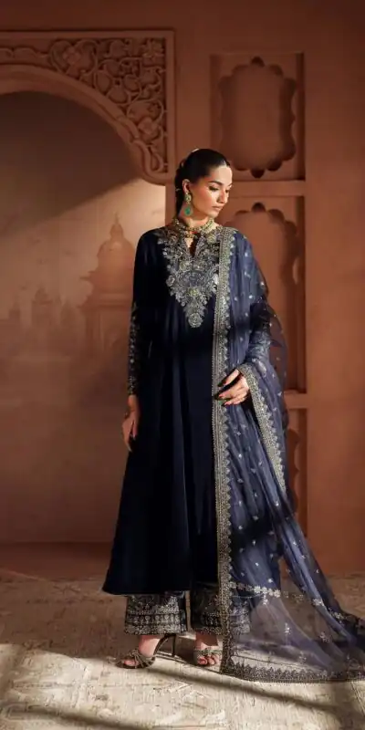 LG 2041 Navy Blue Velvet Salwar Suit Perfect for Wedding, Party, Baby Shower, Makar Sankranti, Pongal – . Best Price ₹2399. Delivery 4-6 Working D | Jump Suits, Tops & Bottoms, Track Suits, Trendy Wear, Salwar suit, Designer Suits, Casual Suits, Creative suits, Palazzo Suits, Party Wear Suits, Patiala Suits, Straight Suits