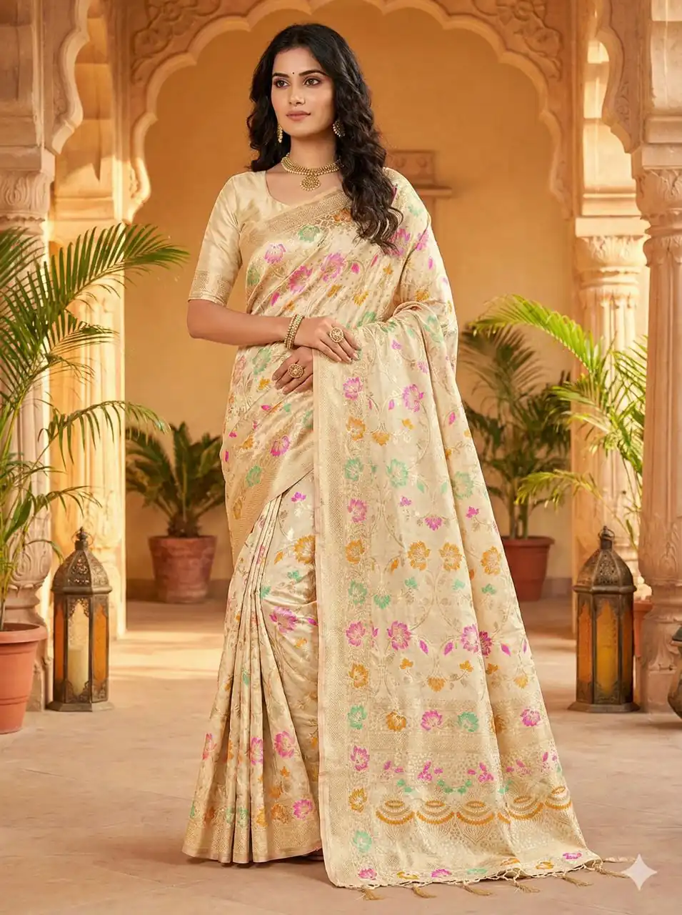MS 546 Off White in Color Banarasi Silk Zari Work All Over Saree . Available at ₹1649 only. Delivery 4-6 Working Days. Shop now. | Sarees, Bollywood Sarees, Creative Sarees, Designer Sarees, Embroidered Sarees, Ethnic Saree, Modern Digital sarees, Party Wear Sarees
