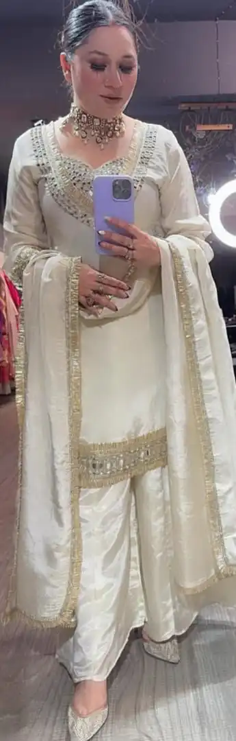 LG 2015 Off White Cosmos Salwar Suit Perfect for Wedding, Party, Karwa Chauth, Eid, Holi – . Exclusive Offer ₹2099. Delivery 4-6 Working Days. Shop now. | Jump Suits, Salwar suit, Designer Suits, Casual Suits, Creative suits, Palazzo Suits, Party Wear Suits, Patiala Suits, Straight Suits