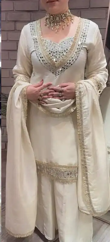 LG 2015 Off White Cosmos Salwar Suit Perfect for Wedding, Party, Karwa Chauth, Eid, Holi – . Exclusive Offer ₹2099. Delivery 4-6 Working Days. Shop now. | Jump Suits, Salwar suit, Designer Suits, Casual Suits, Creative suits, Palazzo Suits, Party Wear Suits, Patiala Suits, Straight Suits