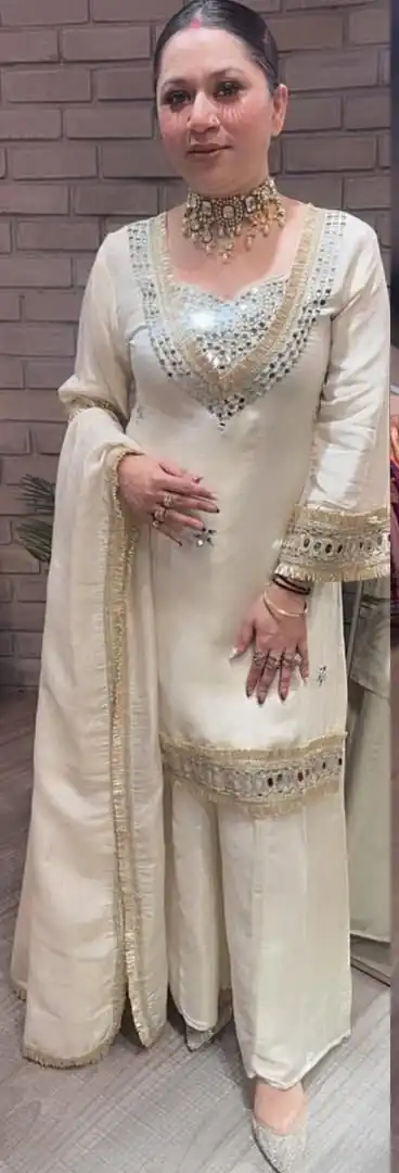 LG 2015 Off White Cosmos Salwar Suit Perfect for Wedding, Party, Karwa Chauth, Eid, Holi – . Exclusive Offer ₹2099. Delivery 4-6 Working Days. Shop now. | Jump Suits, Salwar suit, Designer Suits, Casual Suits, Creative suits, Palazzo Suits, Party Wear Suits, Patiala Suits, Straight Suits