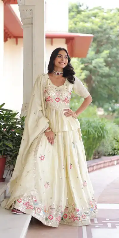 KA 5060 Off White Gold Crush Lehenga Choli Perfect for Wedding, Party, Bridal Wear, Makar Sankranti, Raksha Bandhan – . Exclusive Offer ₹2649. Del | Lehenga, Bollywood Lehenga, Creative Lehenga, Designer Lehenga, Embroidered Lehenga, Party Wear Lehenga