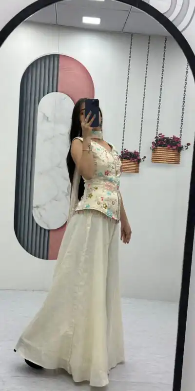 PC 451 Off White Tissue Simmer Salwar Suit with Embroidery Work. Available at ₹2549 only. Delivery 4-6 Working Days. Shop now. | Jump Suits, Tops & Bottoms, Track Suits, Trendy Wear, Salwar suit, Designer Suits, Casual Suits, Creative suits, Palazzo Suits, Party Wear Suits, Patiala Suits, Straight Suits