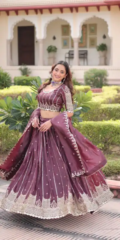 KA 5056 Onion Gold Crush Lehenga Choli with Embroidery Work & Zari Work. Best Price ₹2599. Delivery 4-6 Working Days. Shop now. | Lehenga, Bollywood Lehenga, Creative Lehenga, Designer Lehenga, Embroidered Lehenga, Party Wear Lehenga