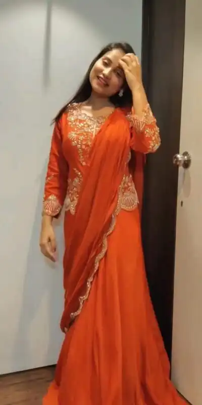 BE 407 Orange in ChinonMirror Work & Embroidery Work Lehenga Choli . Affordable Price ₹1999. Delivery 4-6 Working Days. Shop now. | Lehenga, Bollywood Lehenga, Creative Lehenga, Designer Lehenga, Embroidered Lehenga, Party Wear Lehenga