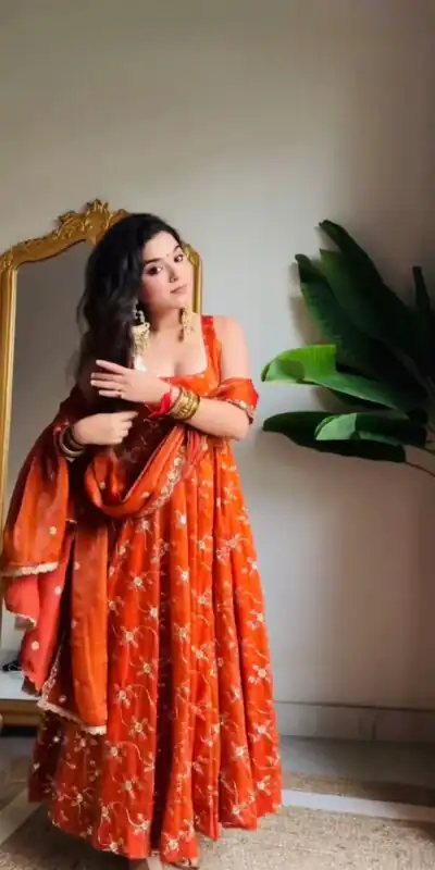 KD 1534 Orange in Color Fendy Silk Designer Work Salwar Suit . Introductory Price ₹2499. Delivery 4-6 Working Days. Shop now. | Jump Suits, Tops & Bottoms, Track Suits, Trendy Wear, Salwar suit, Designer Suits, Casual Suits, Creative suits, Palazzo Suits, Party Wear Suits, Patiala Suits, Straight Suits