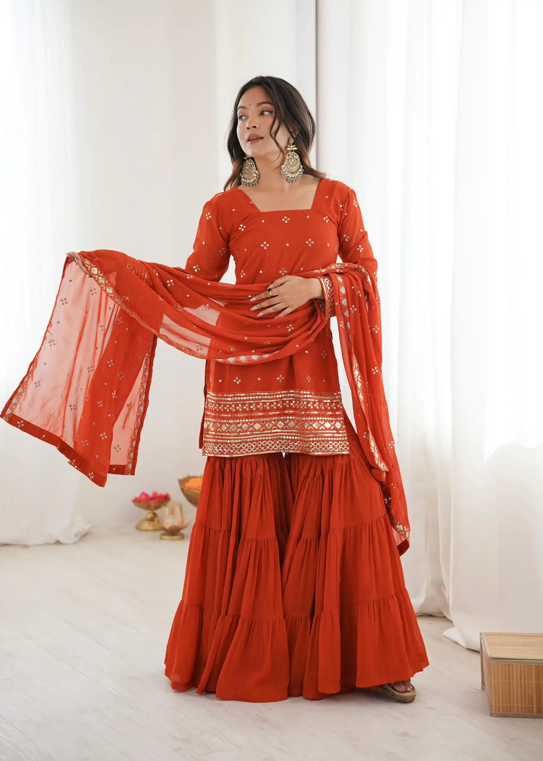 SRK 5317 Orange Georgette Salwar Suit with Embroidery Work. Wedding, Party, Festive Best Price ₹2399. Delivery 4-6 Working Days. Shop now. | Jump Suits, Tops & Bottoms, Track Suits, Trendy Wear, Salwar suit, Designer Suits, Casual Suits, Creative suits, Palazzo Suits, Party Wear Suits, Patiala Suits, Straight Suits