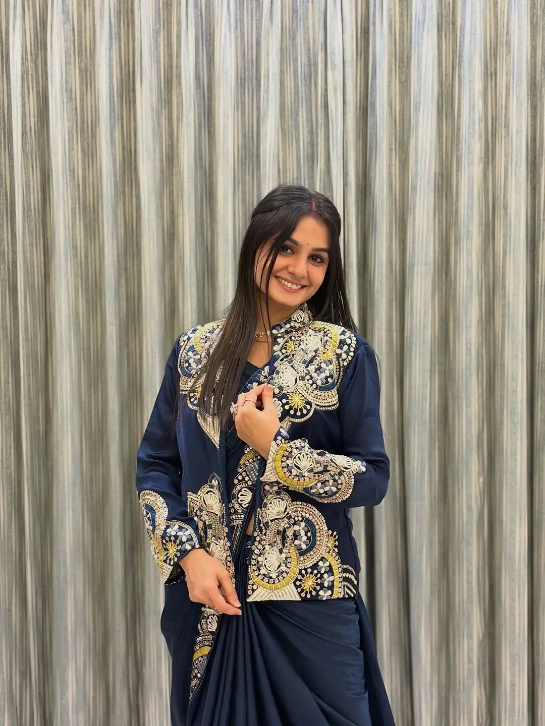 BE 433 Peacock Blue Color French Crape Saree with Embroidery Work. Best Price ₹2099. Delivery 4-6 Working Days. Shop now. | Sarees, Bollywood Sarees, Creative Sarees, Designer Sarees, Embroidered Sarees, Ethnic Saree, Modern Digital sarees, Party Wear Sarees