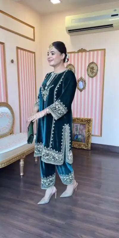 LG 2035 Peacock Blue in Velvet Embroidery Work & Lace Work Salwar Suit . Now at just ₹2049. Delivery 4-6 Working Days. Shop now. | Jump Suits, Tops & Bottoms, Track Suits, Trendy Wear, Salwar suit, Designer Suits, Casual Suits, Creative suits, Palazzo Suits, Party Wear Suits, Patiala Suits, Straight Suits