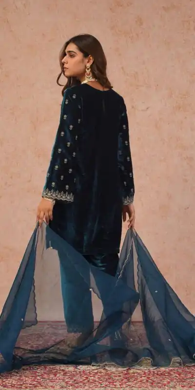 KD 1547 Peacock Blue Viscose Velvet Salwar Suit with Designer Work. Special Price ₹2099. Delivery 4-6 Working Days. Shop now. | Jump Suits, Tops & Bottoms, Track Suits, Trendy Wear, Salwar suit, Designer Suits, Casual Suits, Creative suits, Palazzo Suits, Party Wear Suits, Patiala Suits, Straight Suits