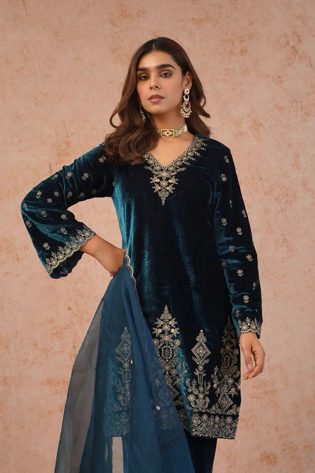 KD 1547 Peacock Blue Viscose Velvet Salwar Suit with Designer Work. Special Price ₹2099. Delivery 4-6 Working Days. Shop now. | Jump Suits, Tops & Bottoms, Track Suits, Trendy Wear, Salwar suit, Designer Suits, Casual Suits, Creative suits, Palazzo Suits, Party Wear Suits, Patiala Suits, Straight Suits