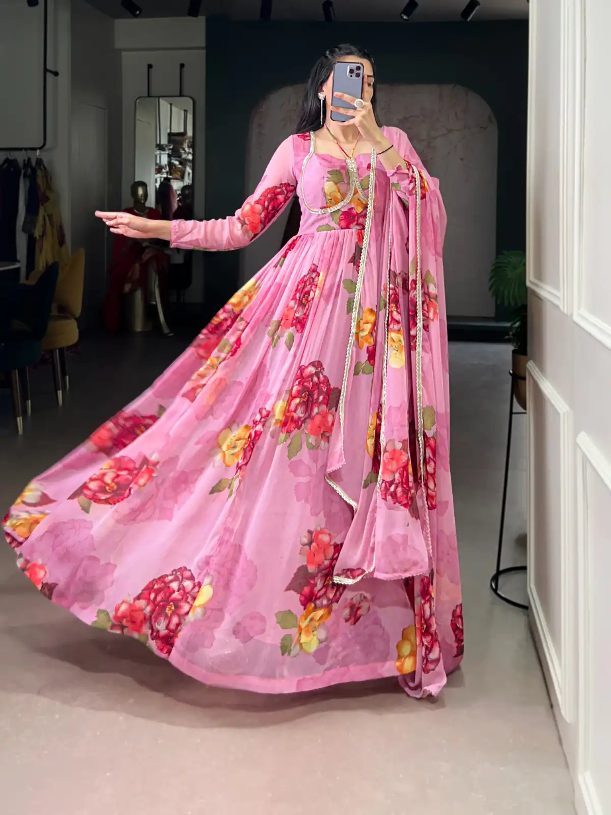 YNF 5103 Pink Lace Work Gown in Chiffon. Get it for ₹1899. Wedding, Party, Festive, Events Delivery 4-6 Working Days. Shop now. | Gowns, Bollywood Gowns, Creative Gowns, Designer Gowns, Embroidered Gowns, Party Wear Gowns