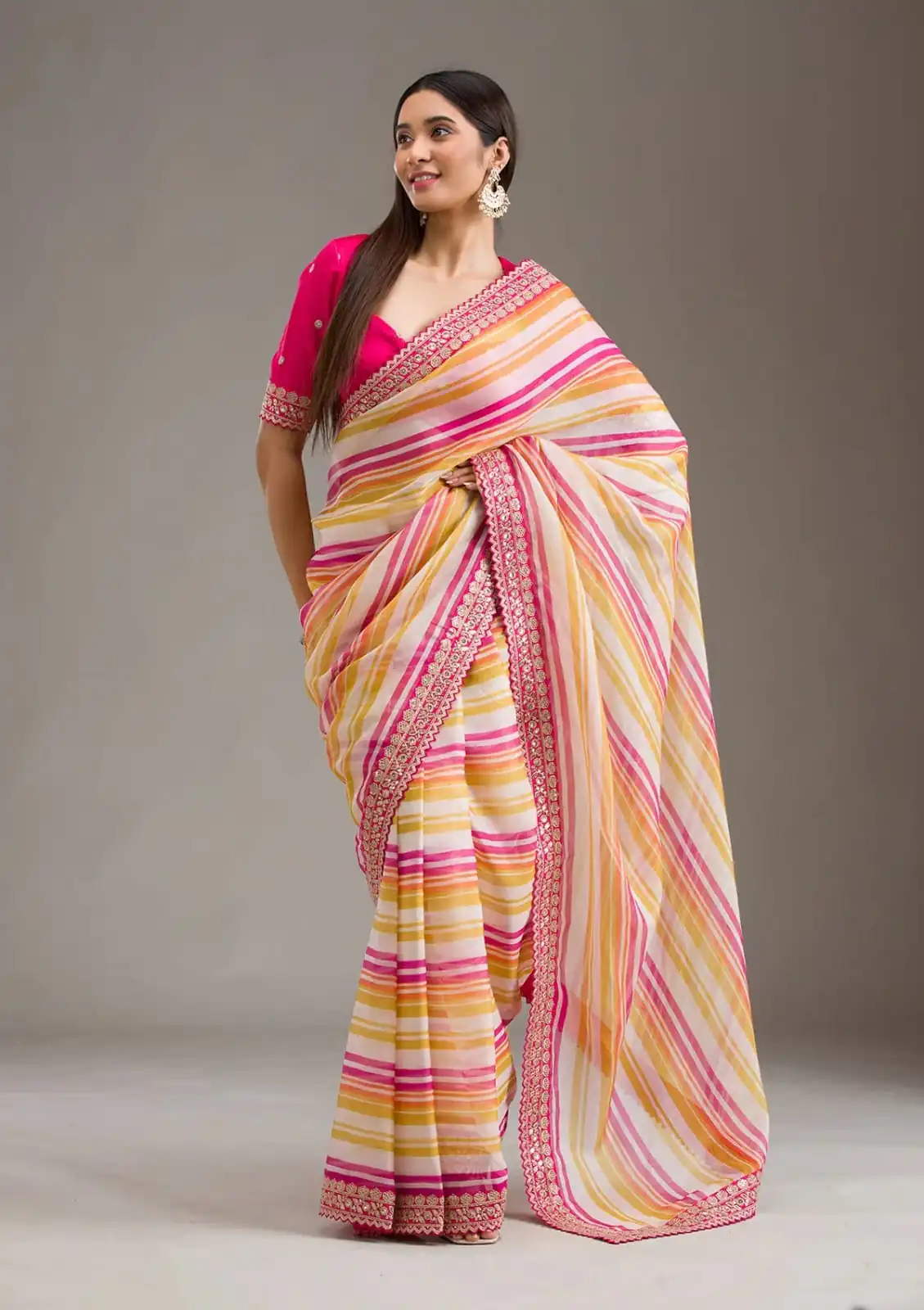 ANX Ritika Pink Chinon Silk Saree Perfect for Wedding, Party, Sangeet, Reception, Onam – . Special Price ₹1899. Delivery 4-6 Working Days. Shop now. | Sarees, Bollywood Sarees, Creative Sarees, Designer Sarees, Embroidered Sarees, Ethnic Saree, Modern Digital sarees, Party Wear Sarees