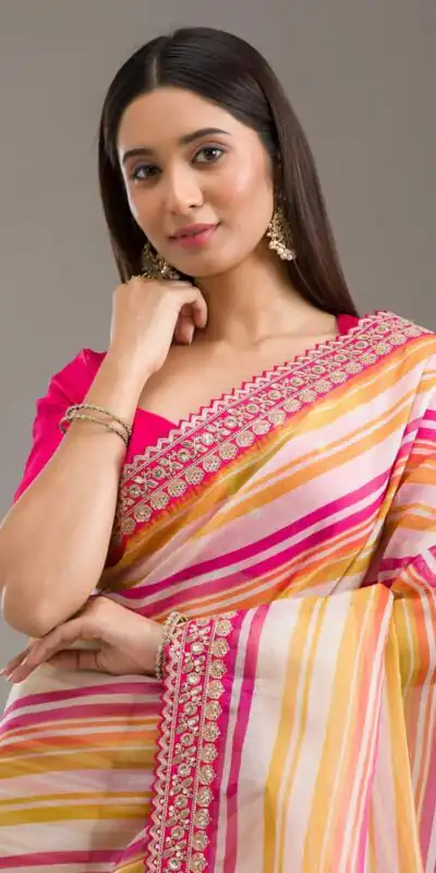ANX Ritika Pink Chinon Silk Saree Perfect for Wedding, Party, Sangeet, Reception, Onam – . Special Price ₹1899. Delivery 4-6 Working Days. Shop now. | Sarees, Bollywood Sarees, Creative Sarees, Designer Sarees, Embroidered Sarees, Ethnic Saree, Modern Digital sarees, Party Wear Sarees
