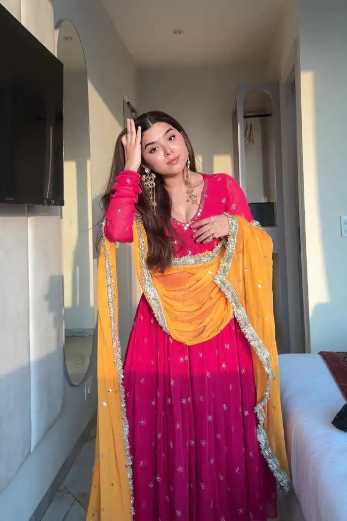 SRK 5313 Pink in Faux Georgette Embroidery Work Salwar Suit . Available at ₹2099 only. Delivery 4-6 Working Days. Shop now. | Jump Suits, Salwar suit, Designer Suits, Casual Suits, Creative suits, Palazzo Suits, Party Wear Suits, Patiala Suits, Straight Suits