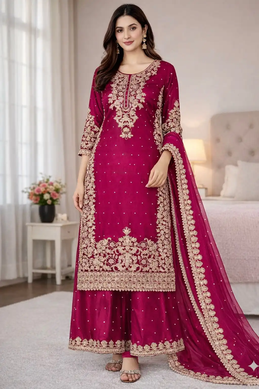 SSR 535 Pink Color in Organza Silk Embroidery Work Salwar Suit . Available at ₹2399 only. Delivery 4-6 Working Days. Shop now. | Jump Suits, Tops & Bottoms, Track Suits, Trendy Wear, Salwar suit, Designer Suits, Casual Suits, Creative suits, Palazzo Suits, Party Wear Suits, Patiala Suits, Straight Suits
