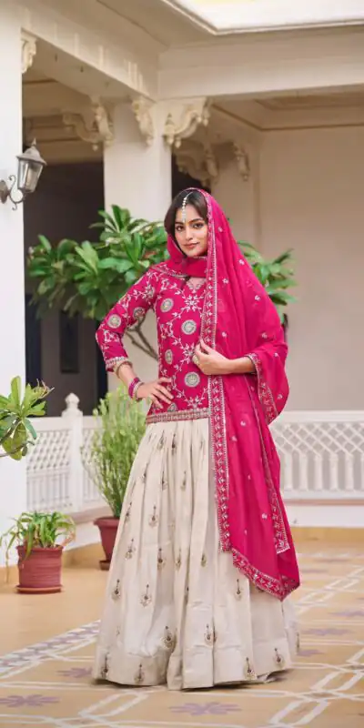 Ram 101 Pink Pure Chinon Lehenga Choli Perfect for Wedding, Party, Makar Sankranti, Reception, Sangeet – . Exclusive Offer ₹2649. Delivery 4-6 Working | Lehenga, Bollywood Lehenga, Creative Lehenga, Designer Lehenga, Embroidered Lehenga, Party Wear Lehenga