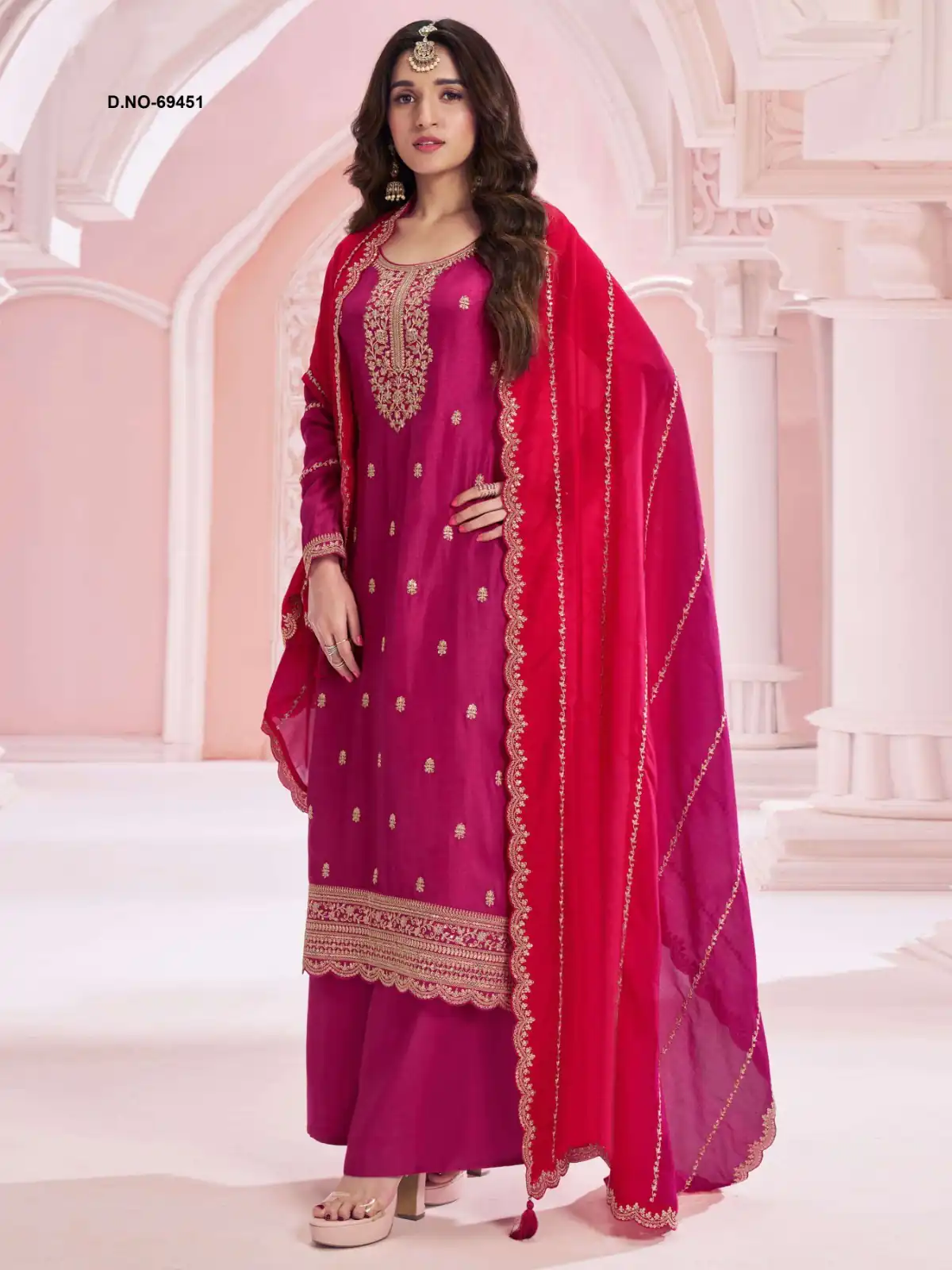 FC 69451 Pink Vichitra Salwar Suit with Zari Work & Embroidery Work. Best Price ₹2099. Delivery 4-6 Working Days. Shop now. | Jump Suits, Tops & Bottoms, Track Suits, Trendy Wear, Salwar suit, Designer Suits, Casual Suits, Creative suits, Palazzo Suits, Party Wear Suits, Patiala Suits, Straight Suits