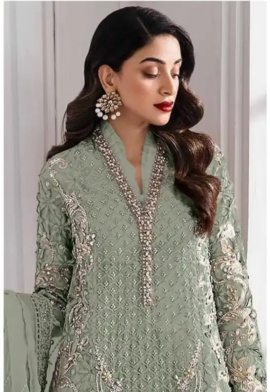FC 1192 Pista Color Georgette Salwar Suit with Embroidery Work. Introductory Price ₹2499. Delivery 4-6 Working Days. Shop now. | Jump Suits, Tops & Bottoms, Track Suits, Trendy Wear, Salwar suit, Designer Suits, Casual Suits, Creative suits, Palazzo Suits, Party Wear Suits, Patiala Suits, Straight Suits