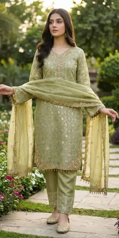 ZSR 3158 Pista in Organza Silk Lace Work & Embroidery Work Salwar Suit . Get it for ₹2399. Delivery 4-6 Working Days. Shop now. | Jump Suits, Tops & Bottoms, Track Suits, Trendy Wear, Salwar suit, Designer Suits, Casual Suits, Creative suits, Palazzo Suits, Party Wear Suits, Patiala Suits, Straight Suits