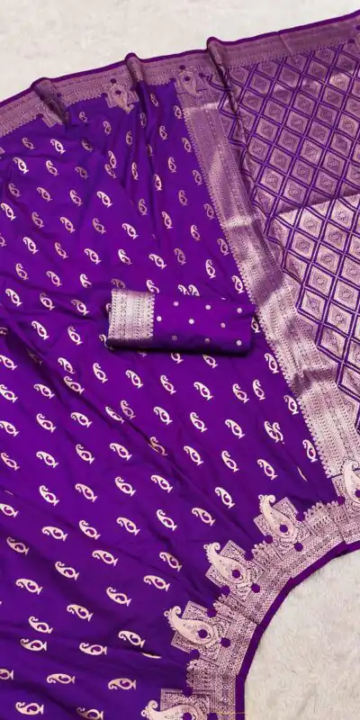 MB 41 Purple Color Green Banarasi Silk Zari Weaving Saree . Wedding, Party, Festive, Available at ₹1849 only. Delivery 4-6 Working Days. Shop now. | Sarees, Bollywood Sarees, Creative Sarees, Designer Sarees, Embroidered Sarees, Ethnic Saree, Modern Digital sarees, Party Wear Sarees
