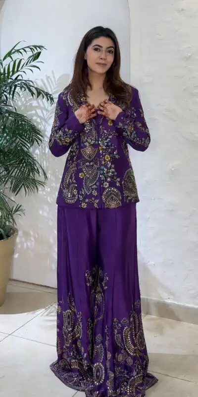 BE 436 Purple Chinon Salwar Suit with Embroidery Work. Wedding, Party, Festive, Now at just ₹2399. Delivery 4-6 Working Days. Shop now. | Jump Suits, Tops & Bottoms, Track Suits, Trendy Wear, Salwar suit, Designer Suits, Casual Suits, Creative suits, Palazzo Suits, Party Wear Suits, Patiala Suits, Straight Suits