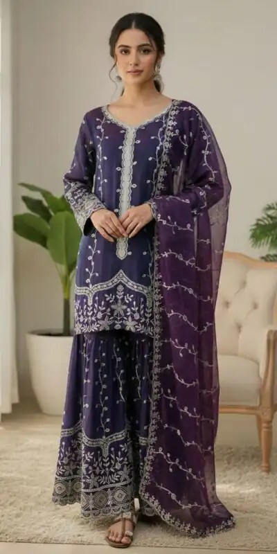 SSR 533 Purple Color Fendy Silk Salwar Suit with Embroidery Work. Affordable Price ₹2149. Delivery 4-6 Working Days. Shop now. | Jump Suits, Salwar suit, Designer Suits, Casual Suits, Creative suits, Palazzo Suits, Party Wear Suits, Patiala Suits, Straight Suits