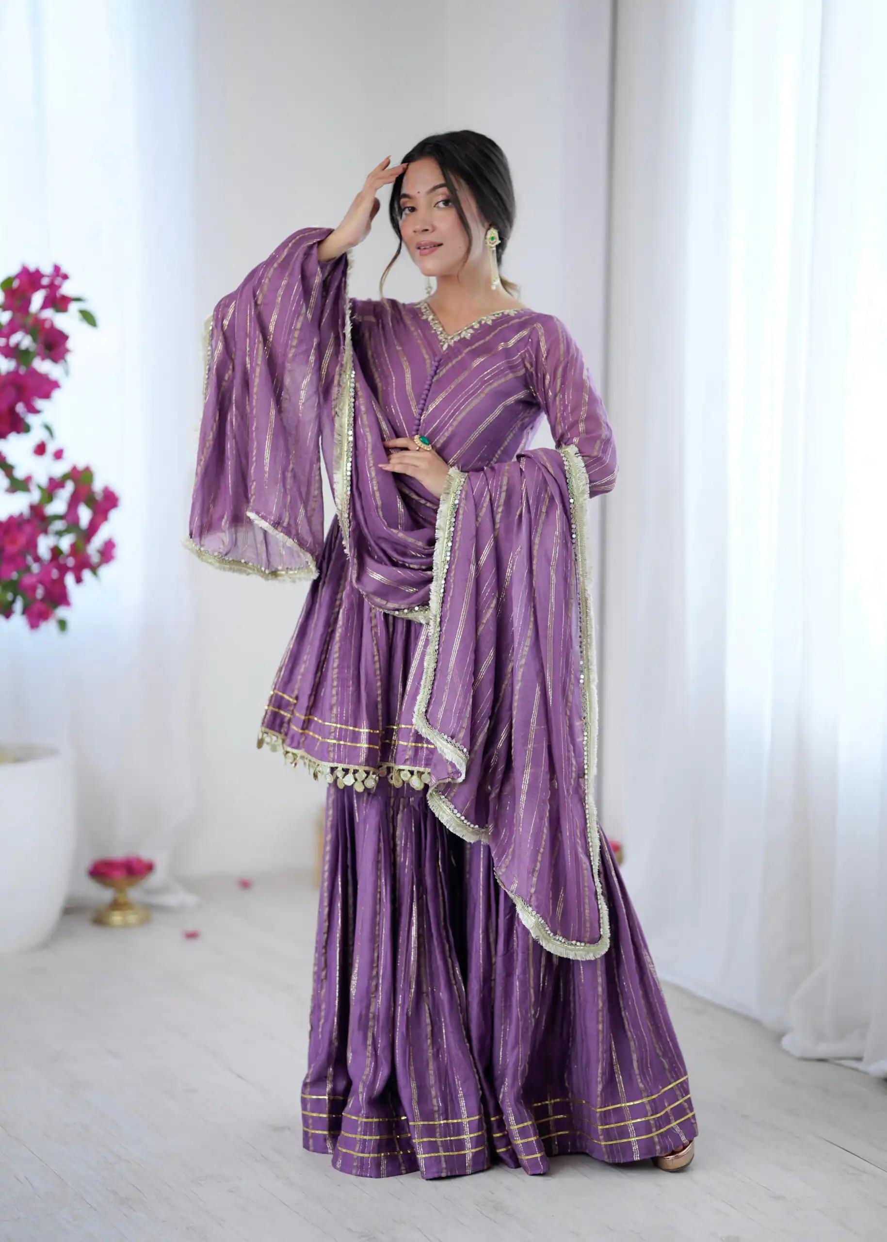 SRK 5300 Purple Mal Chanderi With Lace Work & Mirror Work Salwar Suit . Get it for ₹2099. Delivery 4-6 Working Days. Shop now. | Jump Suits, Tops & Bottoms, Track Suits, Trendy Wear, Salwar suit, Designer Suits, Casual Suits, Creative suits, Palazzo Suits, Party Wear Suits, Patiala Suits, Straight Suits